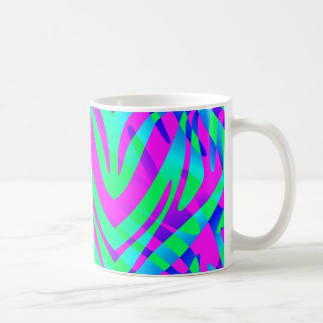 Lost in the Wilds Abstract Colourful Zebra Stripes Coffee Mug (Right)