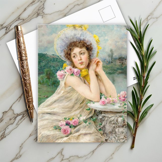 Lost in thought, Federico Andreotti (Italian, 1847 Postcard (Creator Uploaded)