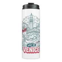 Lost in Venice Retro Doodle Travel