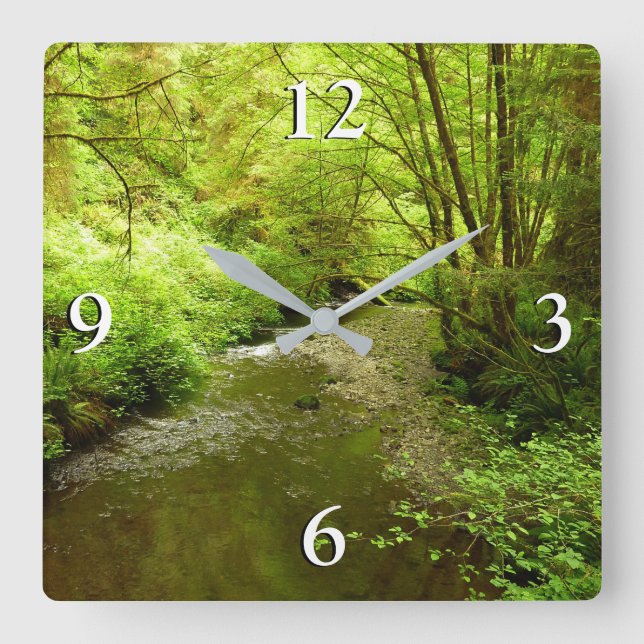 Lost Man Creek I at Redwood National Park Square Wall Clock (Front)
