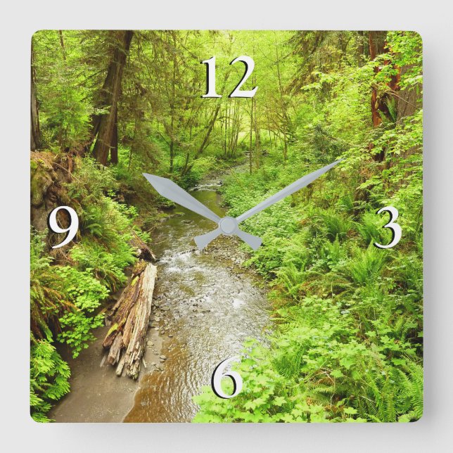 Lost Man Creek II at Redwood National Park Square Wall Clock (Front)
