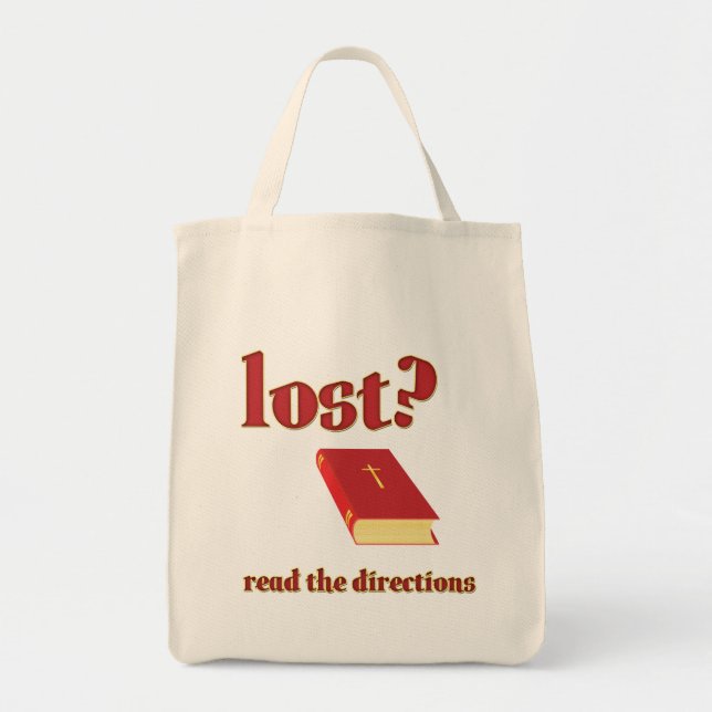 Lost? Read the Directions Bible Tote Bag (Front)