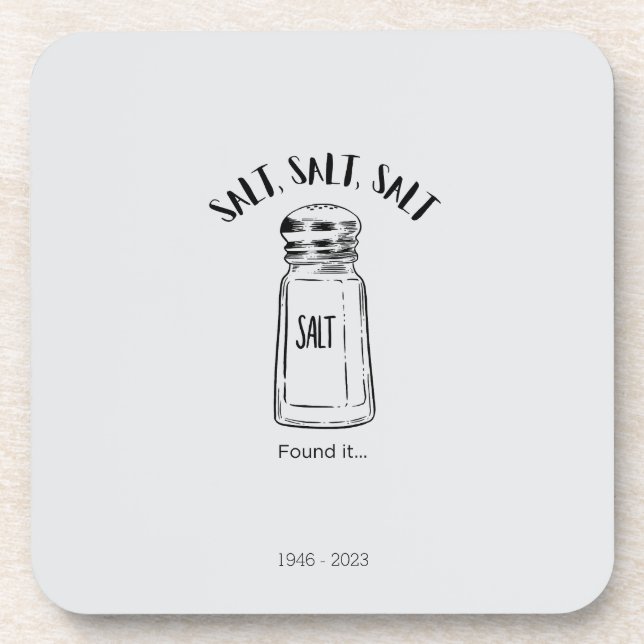 Lost shaker of salt - fond it coaster (Front)