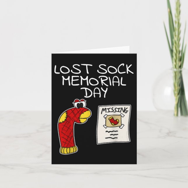 Lost Sock Memorial Day Funny  Card (Front)