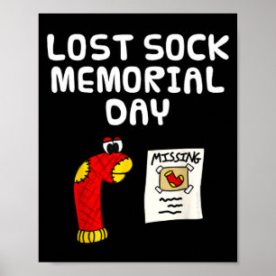 Lost sock memorial day, laundry worker funny  poster