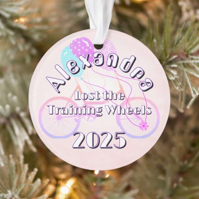 Lost the Training Wheels Photo on back Ornament (Tree)