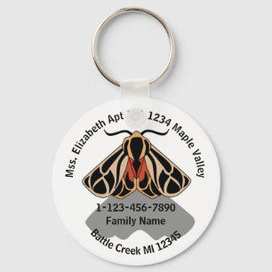 Lost Tiger Moth Family Home Address Key Ring