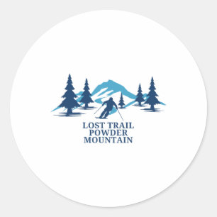 Lost Trail Powder Mountain Idaho Ski Resort Skiing Classic Round Sticker