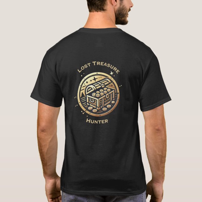 Lost Treasure Hunter Logo with Text on Back T-Shirt (Back)
