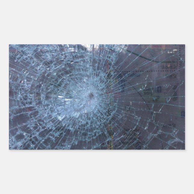 Lost -- with Broken Glass and Map Rectangular Sticker (Front)