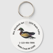 Lost Wood Duck Home Contact Information Keychain