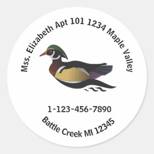 Lost Wood Duck Home Contact Information Keychain Classic Round Sticker