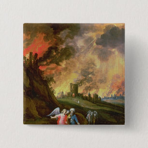 Lot and His Daughters Leaving Sodom 15 Cm Square Badge