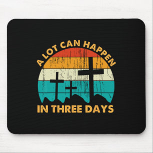 Lot Can Happen In Three Days Cross Vintage Classic Mouse Pad