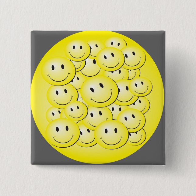 Lot of bubble faces . 15 cm square badge (Front)