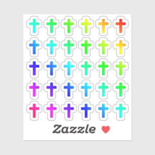 Lot Of Colorful Crosses Tiny Rainbow Cross Shapes