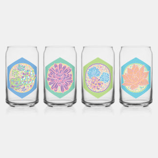 Lot of glasses - succulent patterns