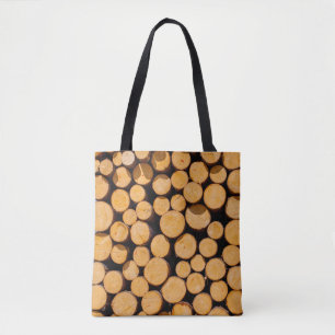 Lot of many Wood Trunk oak Trees round teak log cu Tote Bag