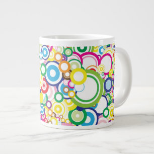 Lot of vivid circles large coffee mug