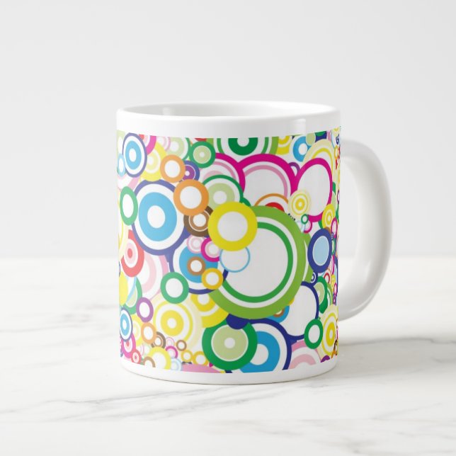 Lot of vivid circles large coffee mug (Front Right)