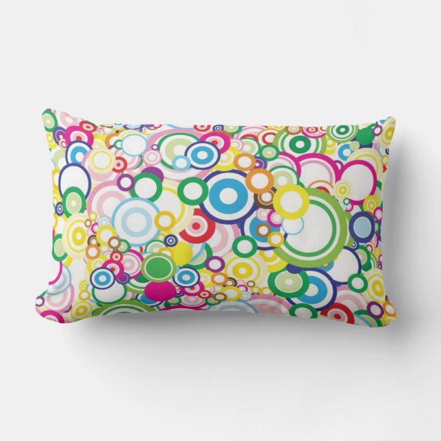 Lot of vivid circles lumbar cushion (Front)