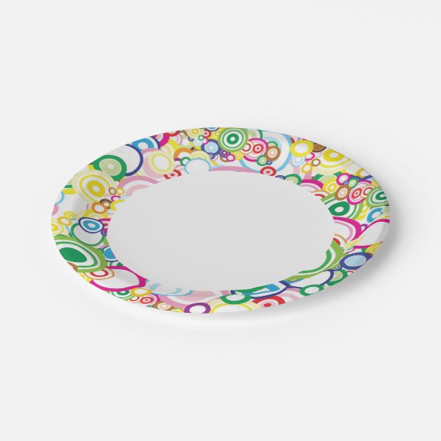Lot of vivid circles paper plate (Angled)