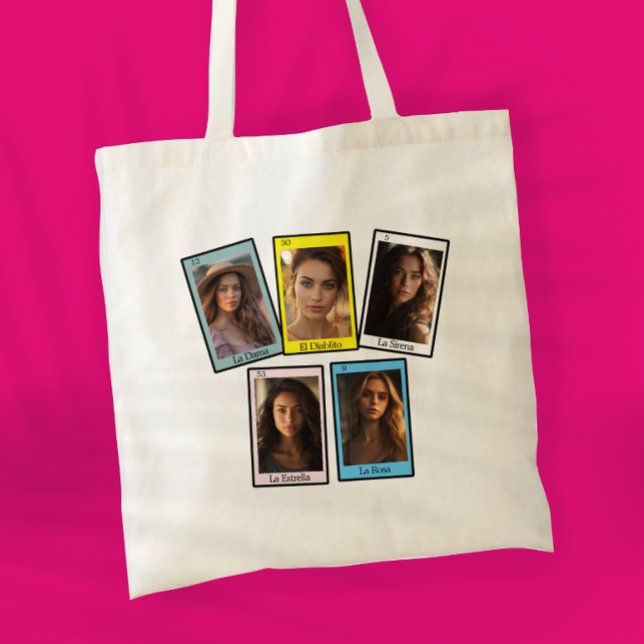 Loteria Mexican Bingo Fiesta Bachelorette  Tote Bag (Creator Uploaded)
