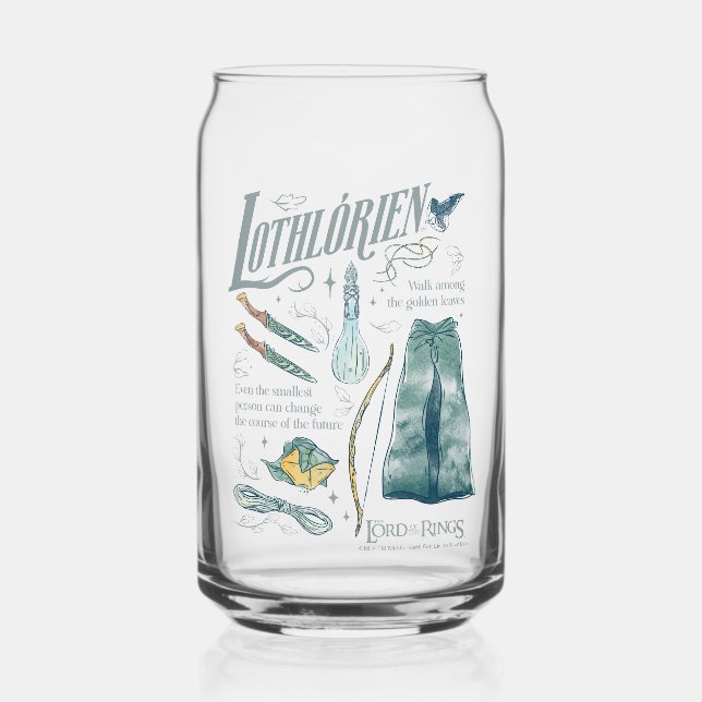 LOTHLORIEN™ Watercolor Collage Graphic Can Glass (Front)