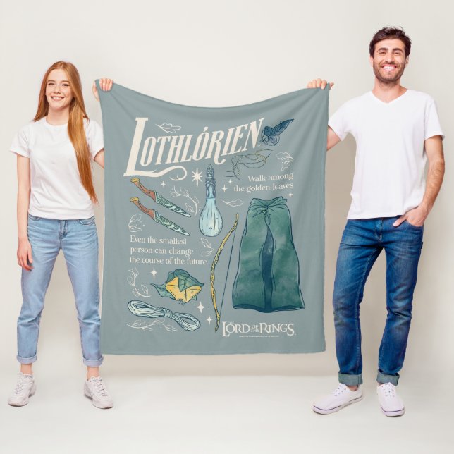 LOTHLORIEN™ Watercolor Collage Graphic Fleece Blanket (In Situ)