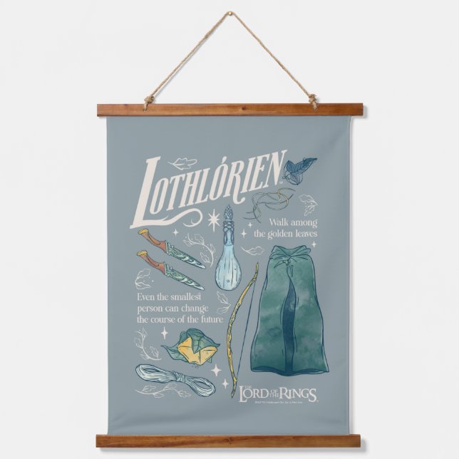 LOTHLORIEN™ Watercolor Collage Graphic Hanging Tapestry (Front)