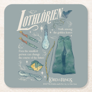 LOTHLORIEN™ Watercolor Collage Graphic Square Paper Coaster