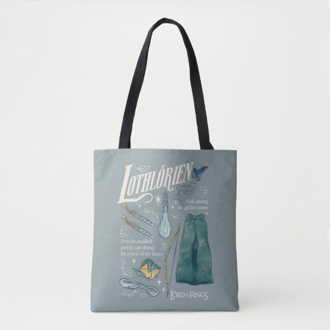 LOTHLORIEN™ Watercolor Collage Graphic Tote Bag (Front)