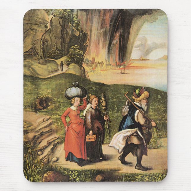Lot's Escape, famous painting by Albrecht Durer, Mouse Pad (Front)