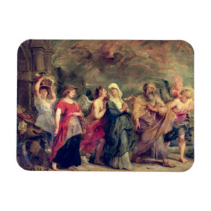 Lot's Family Leaving Sodom, 1625 (oil on panel) Magnet