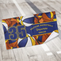 Lots of basketballs custom athlete name blue gold