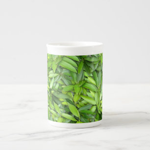 Lots of beautiful green leaves bone china mug