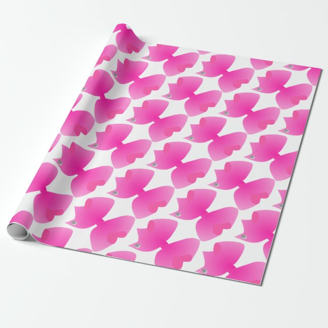 Lots of Big Pretty Pink Bows - Unique Gift Wrapping Paper (Unrolled)