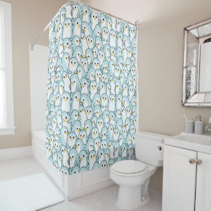 Lots of cartoon Penguins Shower Curtain