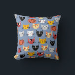 Lots of Cats Cushion<br><div class="desc">Loads of lovely little kitty cats on a mid blue background. Great for animal and pet lovers.</div>
