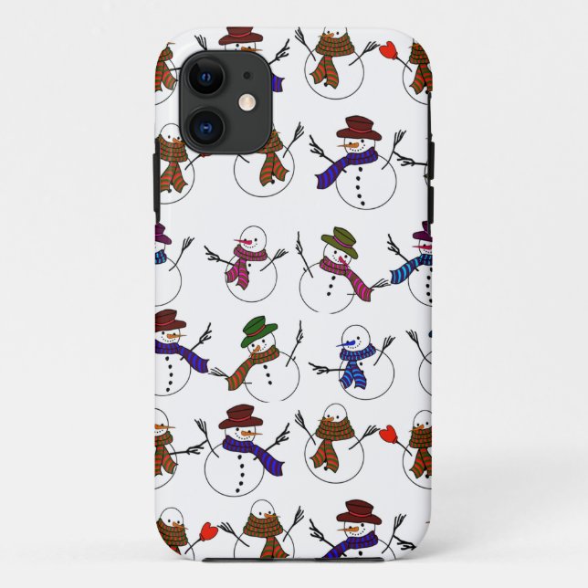 Lots of  Christmas Cartoon Snowmen Case-Mate iPhone Case (Back)