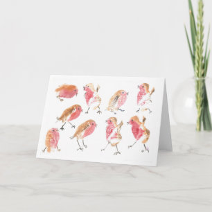 Lots of Christmas robins Holiday Card