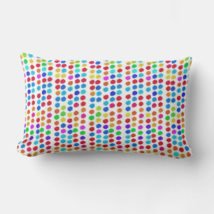   lots of colour bright painted dots pattern  lumbar cushion