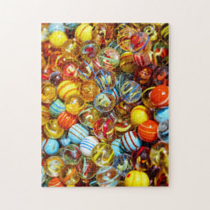 Lots of Colourful Glass Marbles Design Jigsaw Puzzle