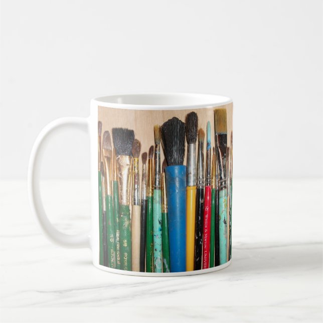 Lots of Colourful Paintbrushes Coffee Mug (Left)