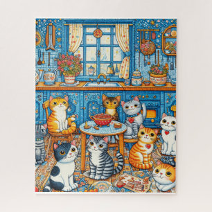 Lots of Cute Cats Folk Art jigsaw puzzle