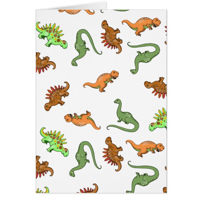 Lots of Dinosaurs Cute Blank Card (Front)