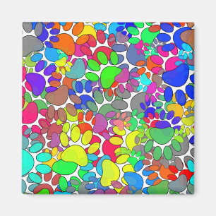 Lots Of Dog Paw Prints All Over Magnet