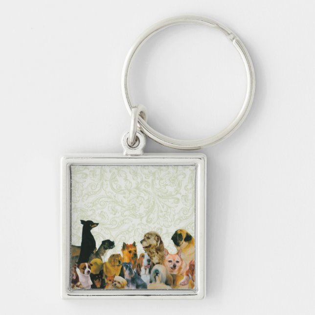 Lots of Dogs Collage key chain (Front)