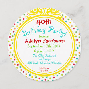 Lots of Dots Birthday Circle Invitation