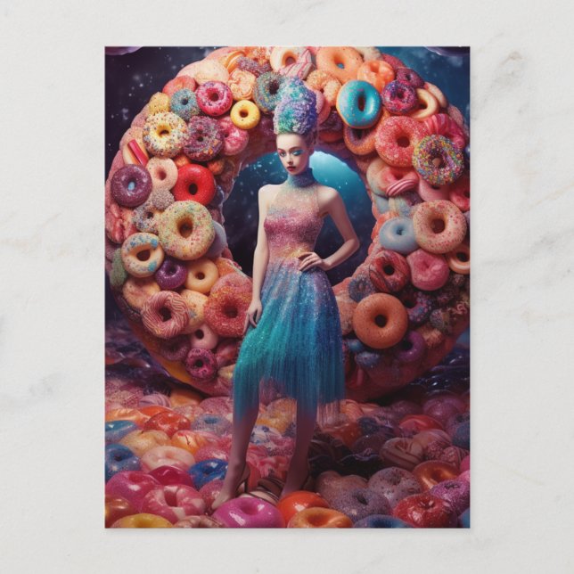 Lots of Doughnuts Fashion Model Postcard (Front)